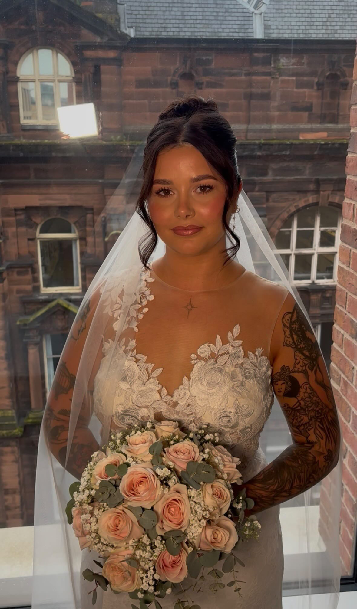 Megan wearing her Worthwhile Wardrobe wedding dress