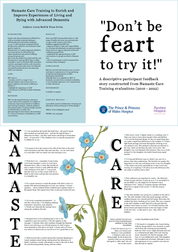 NAMASTE CARE Hospice UK Conference Poster